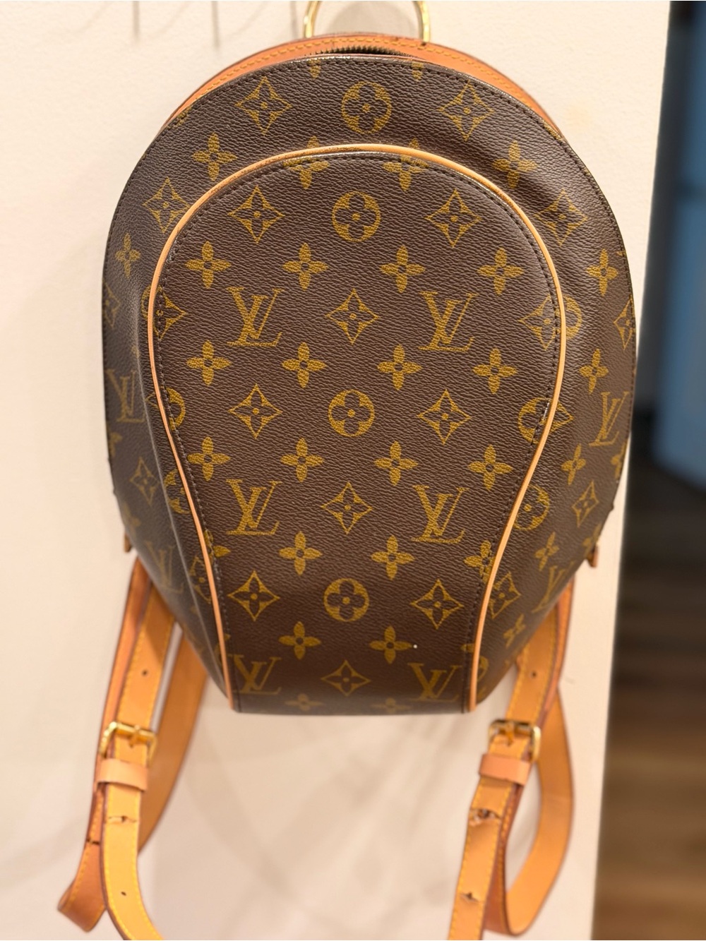 Louis Vuitton Monogram Canvas Backpack with Tan Trim